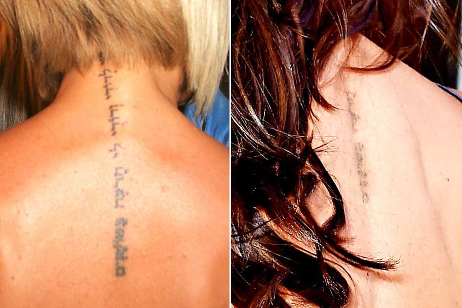 Il tatuaggio sul collo di Victoria  dedicato al marito prima e dopo la rimozione. La frase in ebraico recitava: “io sono del mio amato e il mio amato  mio